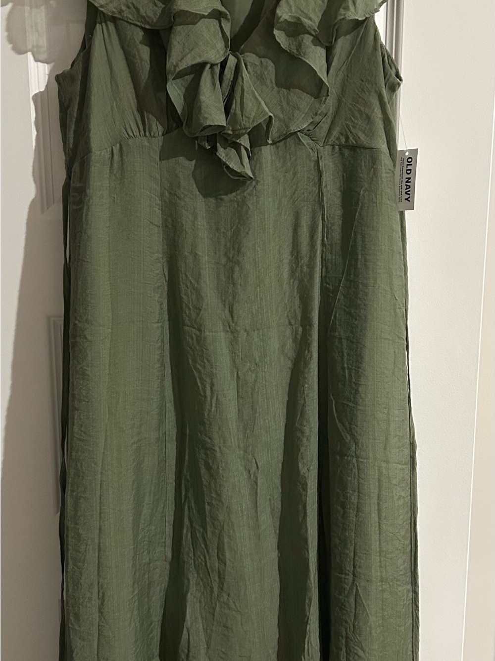 Old Navy Olive Green Ruffled Waist Maxi Skirt